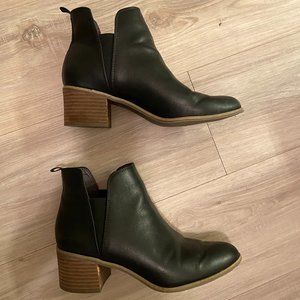 Womens Dr. Scholl's Teammate Leather Ankle Black Boots